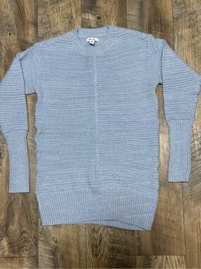 Nine West Soft Blue Ribbed Sweater